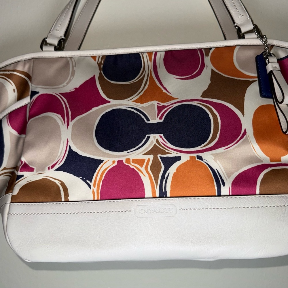 Coach Signature Multi-Color Canvas & Leather Tote Bag - F23277 NWT - Picture 3 of 10